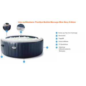 Spa gonflable Intex PureSpa Blue Navy 6 places