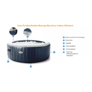 Spa gonflable Intex PureSpa Blue Navy 4 places