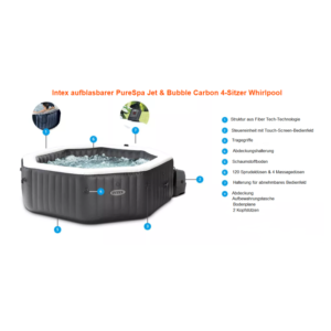 Spa gonflable Intex PureSpa Carbone 4 places