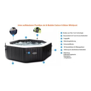 Spa gonflable Intex PureSpa Carbone 6 places